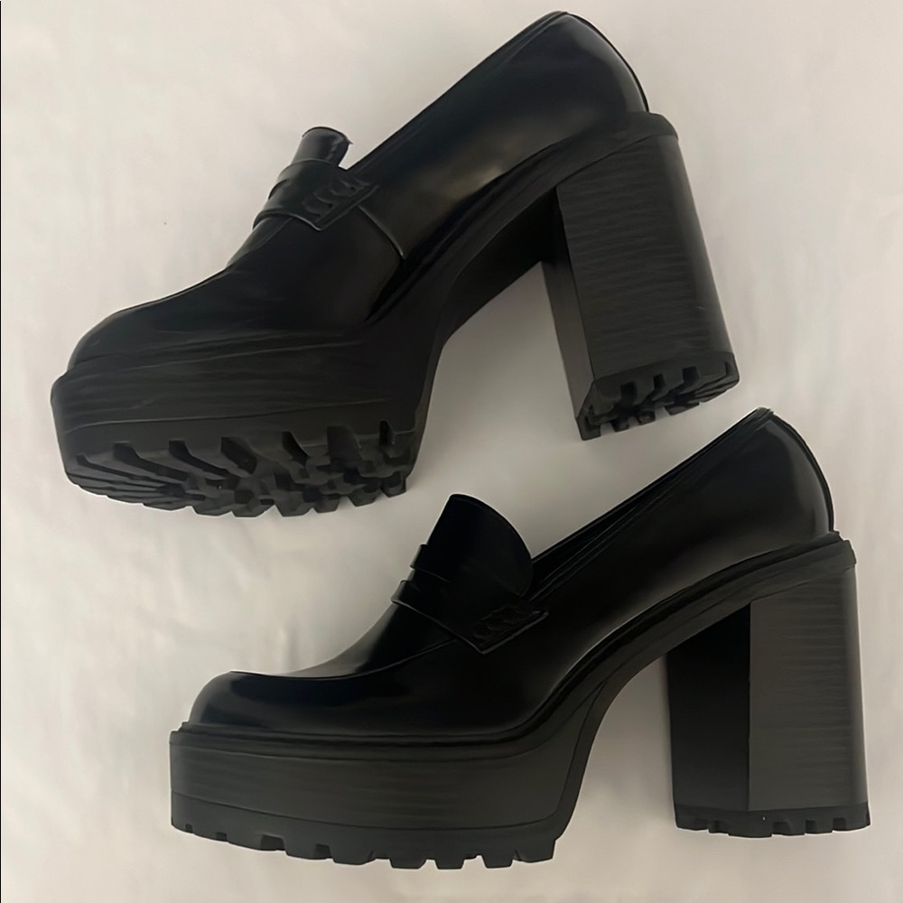 Black Platform Loafers - Picture 2 of 4